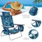 Costway 2-Pack Folding Backpack Beach Chair Table Set 5-Position Outdoor Reclining Chair Blue/Navy/Pink/Pattern/Flower/Yellow